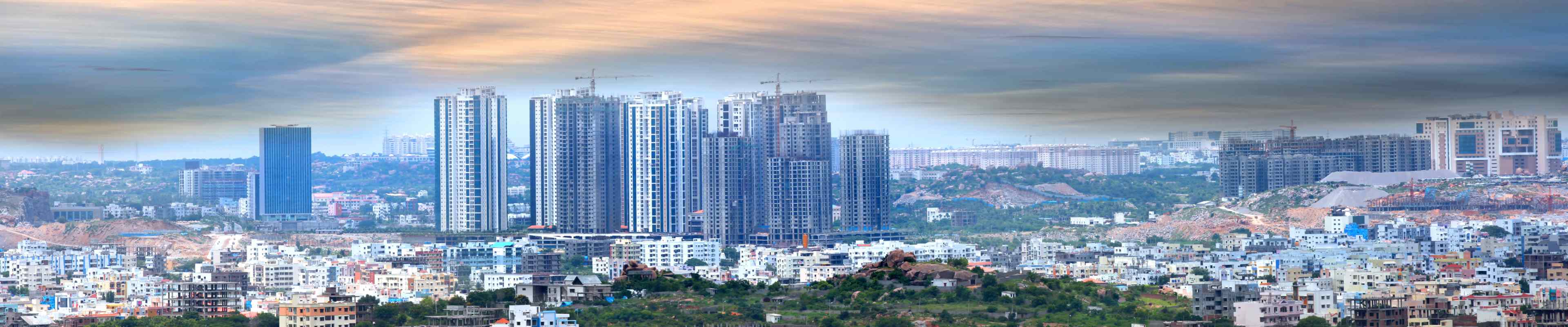 Hyderabad financial district in India