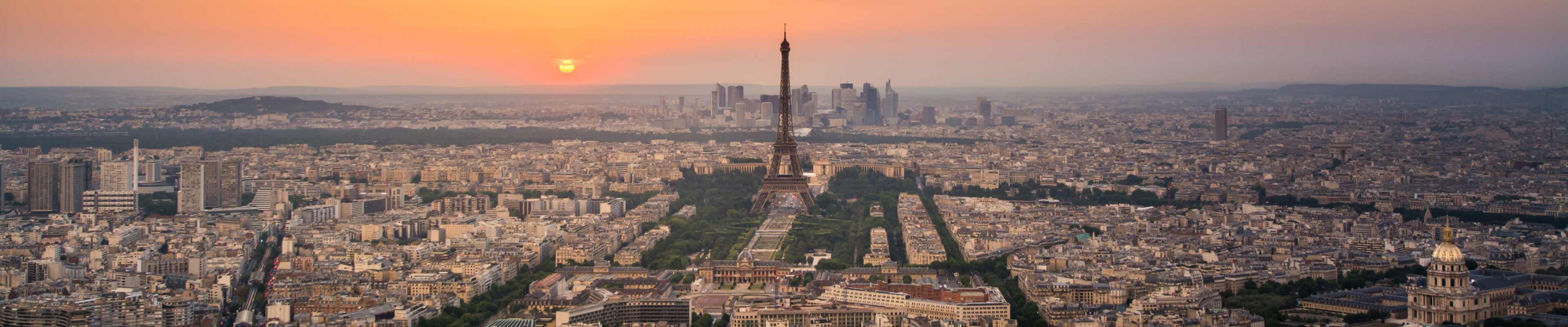 Sunset at the Eiffel tower, Paris, France